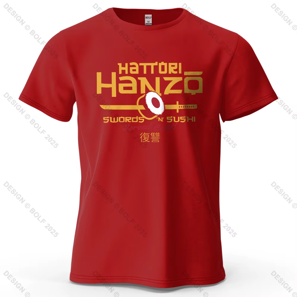 Hattori Hanzo T-Shirt homme imprimé 100% coton surdimensionné Anime mode graphique t-shirts pour hau
