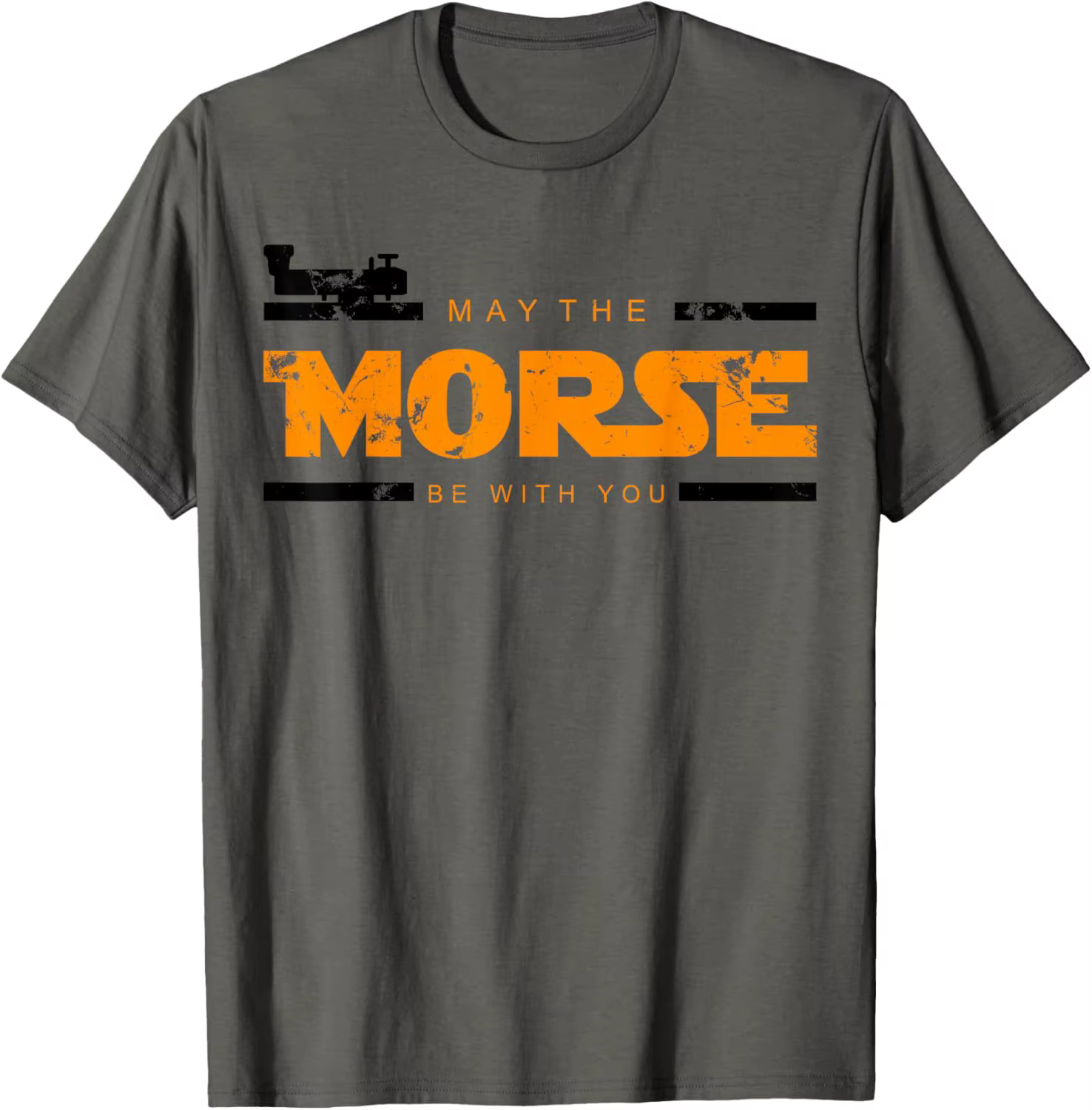 Code Morse May The Morse Be With You T-Shirt graphique en coton doux à manches courtes