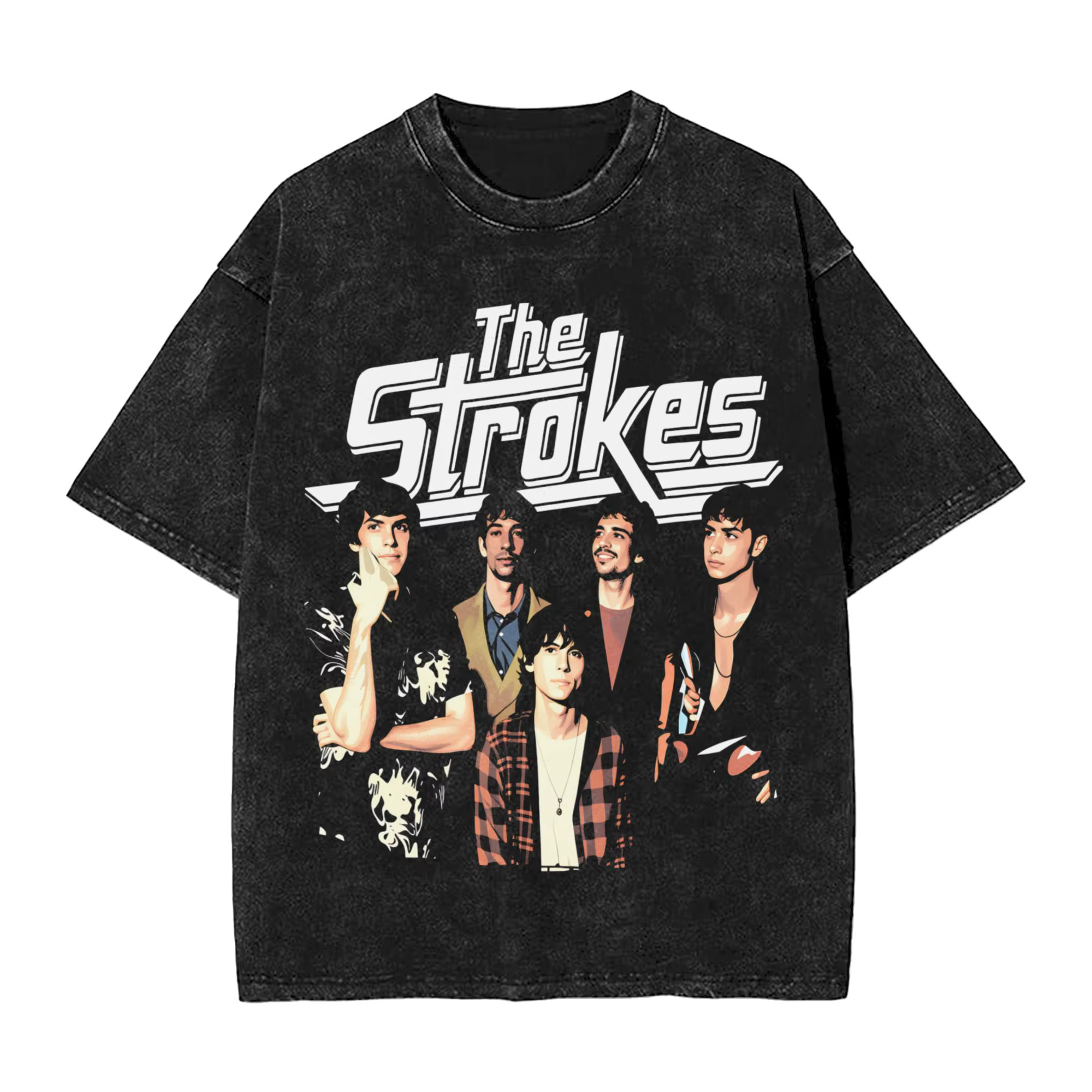 T-shirt The Strokes Band pour hommes, en coton, à manches courtes, imprimé, style Hip Hop, été