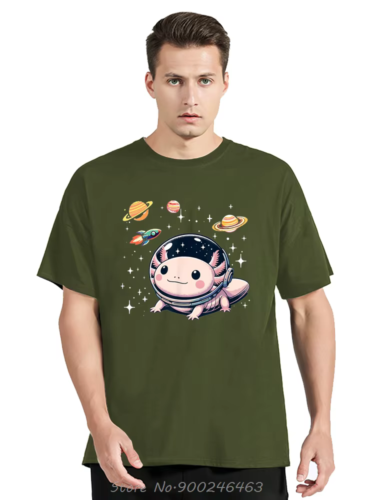 Axolotl Kawaii mignon Axolotls astronaute planètes espace T-Shirt mignon graphique femmes vêtements