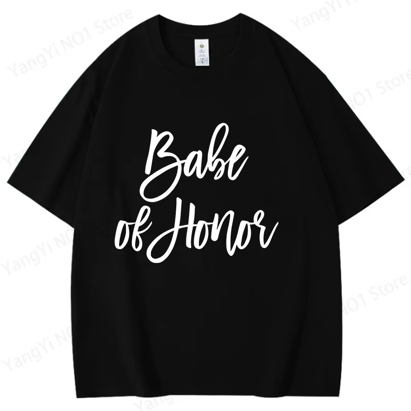 T-shirt de mariage pour la mariée et les demoiselles d'honneur, avec imprimé lettres amusantes, déco