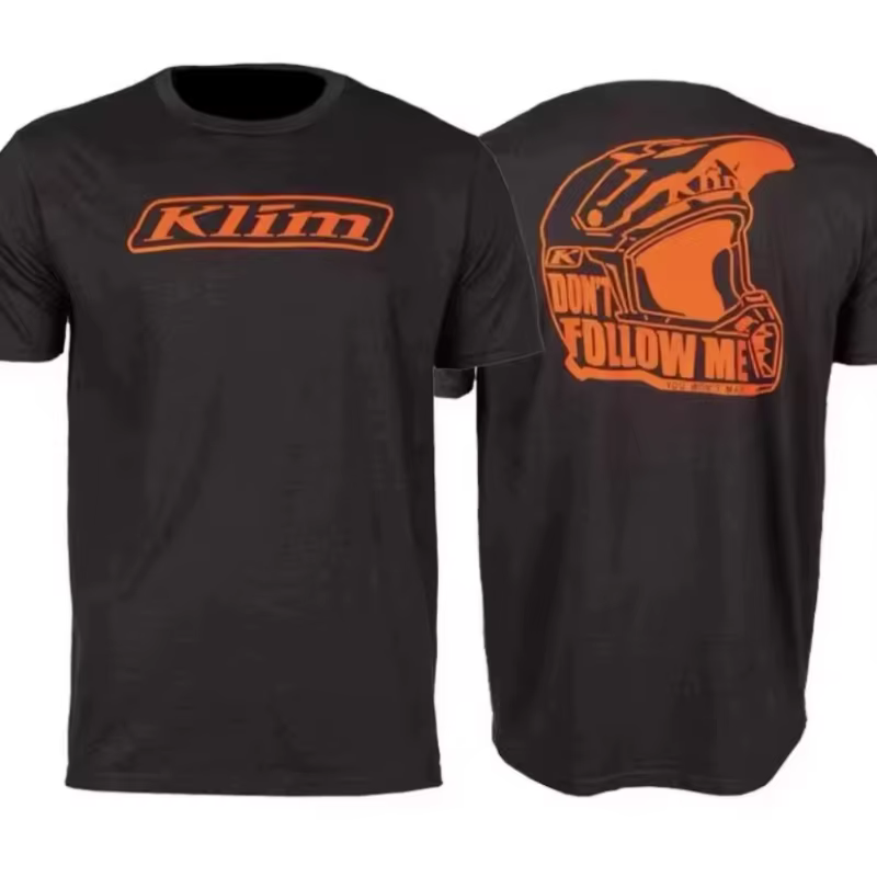 T-shirt imprimé moto OrangeLAB Klim pour l'été et l'automne 2025, haut de sport ample et décontracté