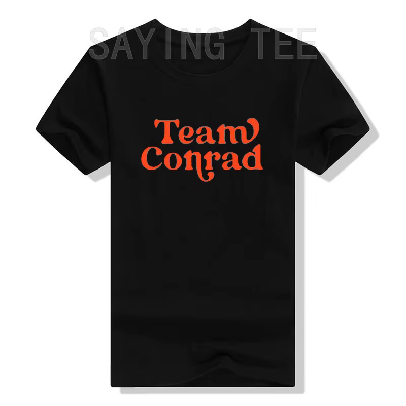 T-shirt à vie Team Conrad Membn'aime, nom de famille drôle, lettres imprimées, énonciations graphiqu