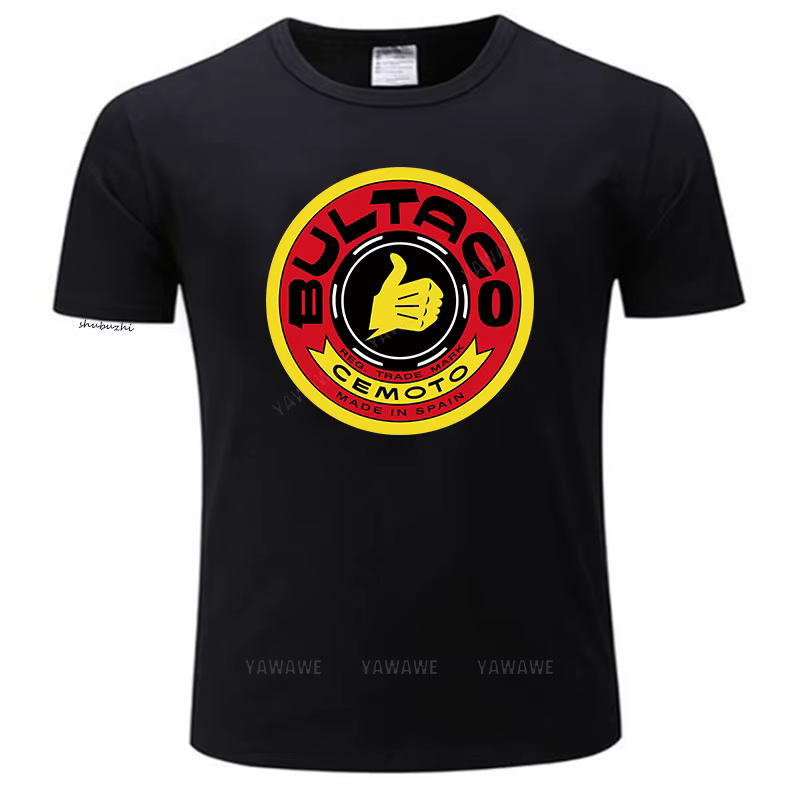 T-shirt col rond homme noir, estival et de haute qualité, à la mode, unisexe, Bultaco CemPain Hurcyc