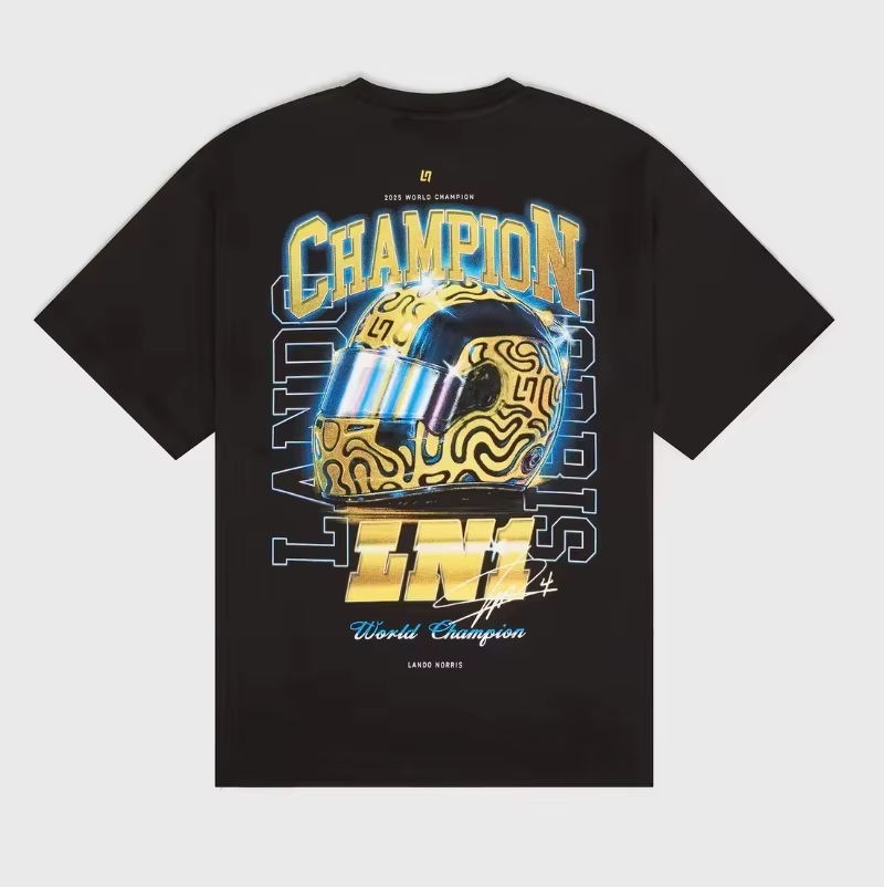 T-shirt en coton pour homme Racer LN1 Lando Norris, chemise commémorative Champion, haut décontracté