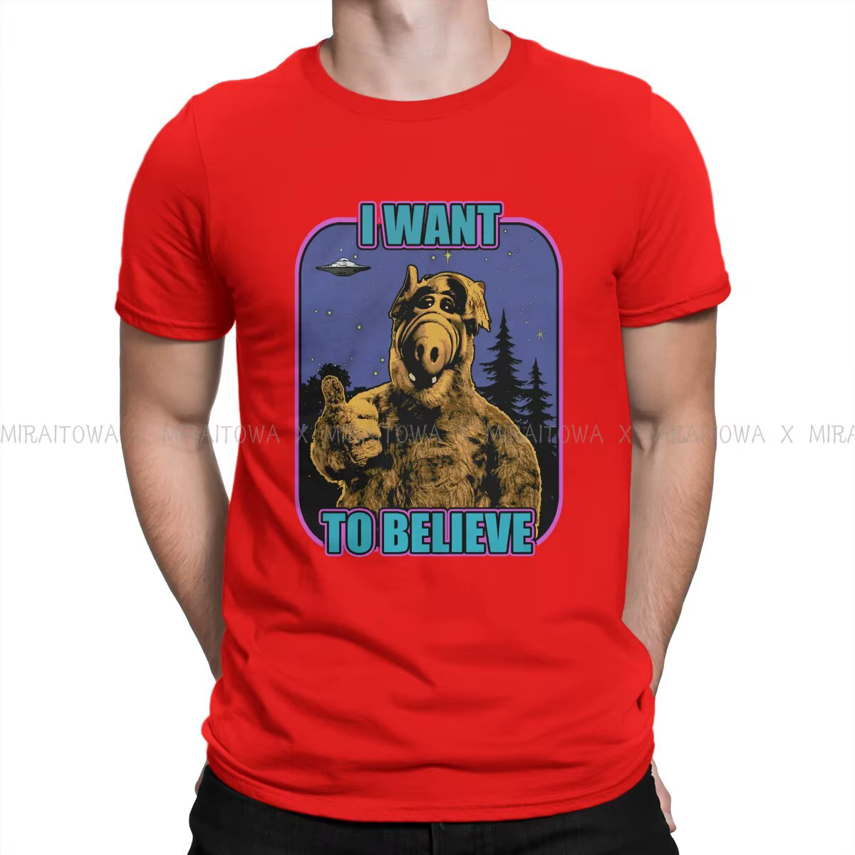 ALF la série animée t-shirt créatif pour hommes je veux croire t-shirt de base personnaliser cadeau 