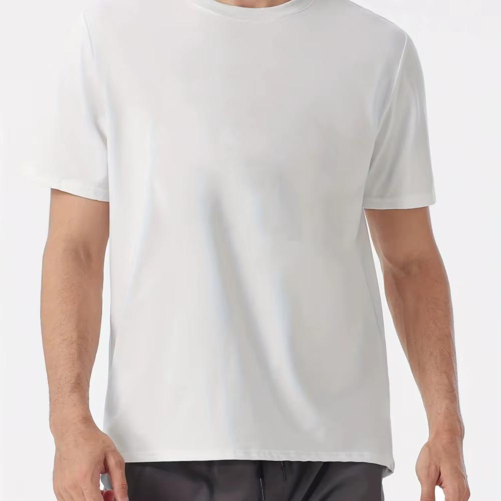 Été hommes lettre imprimé motif à la mode respirant col rond Thsirt loisirs de plein air sport rando