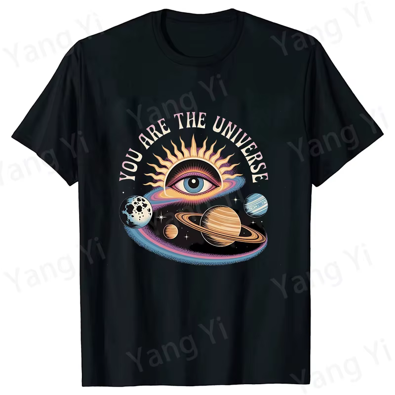 T-shirt imprimé « You Are the Universe » drôle, décontracté, graphique Y2K, pour femmes et hommes, t