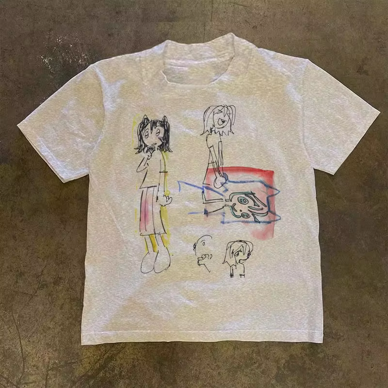 T-Shirt en coton pour femmes T-Shirt graphique décontracté à manches courtes col rond haut à la mode