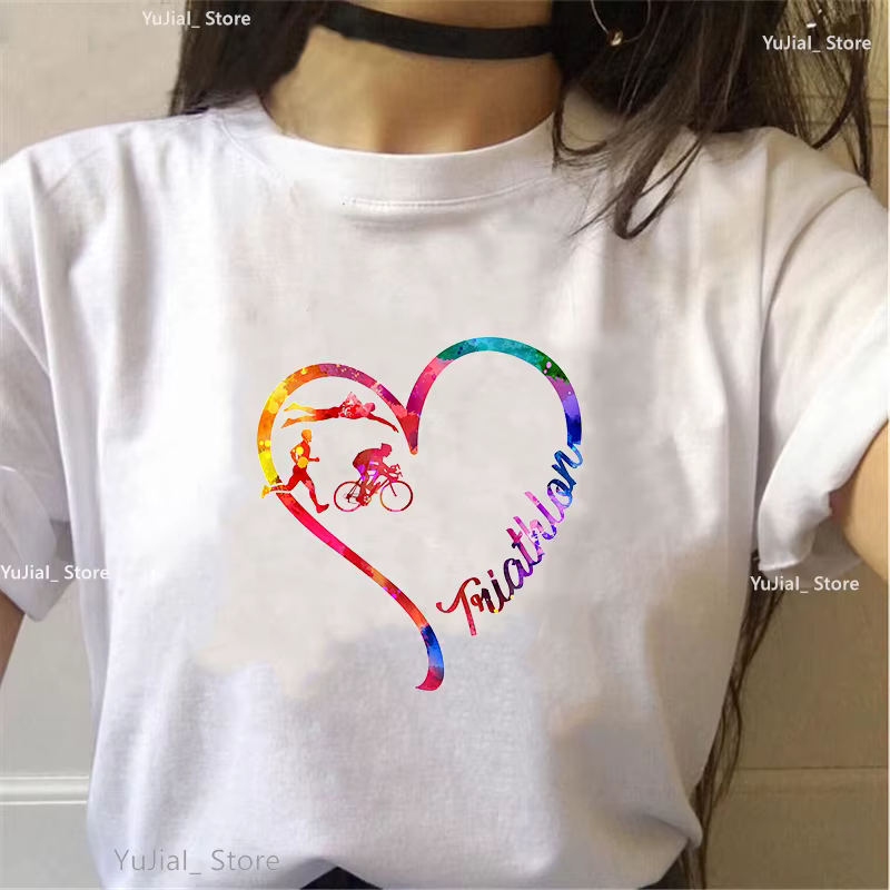 T-shirt imprimé de volley-ball d'interconnexion d'amour pour les femmes, t-shirt TriDuvet pour les f