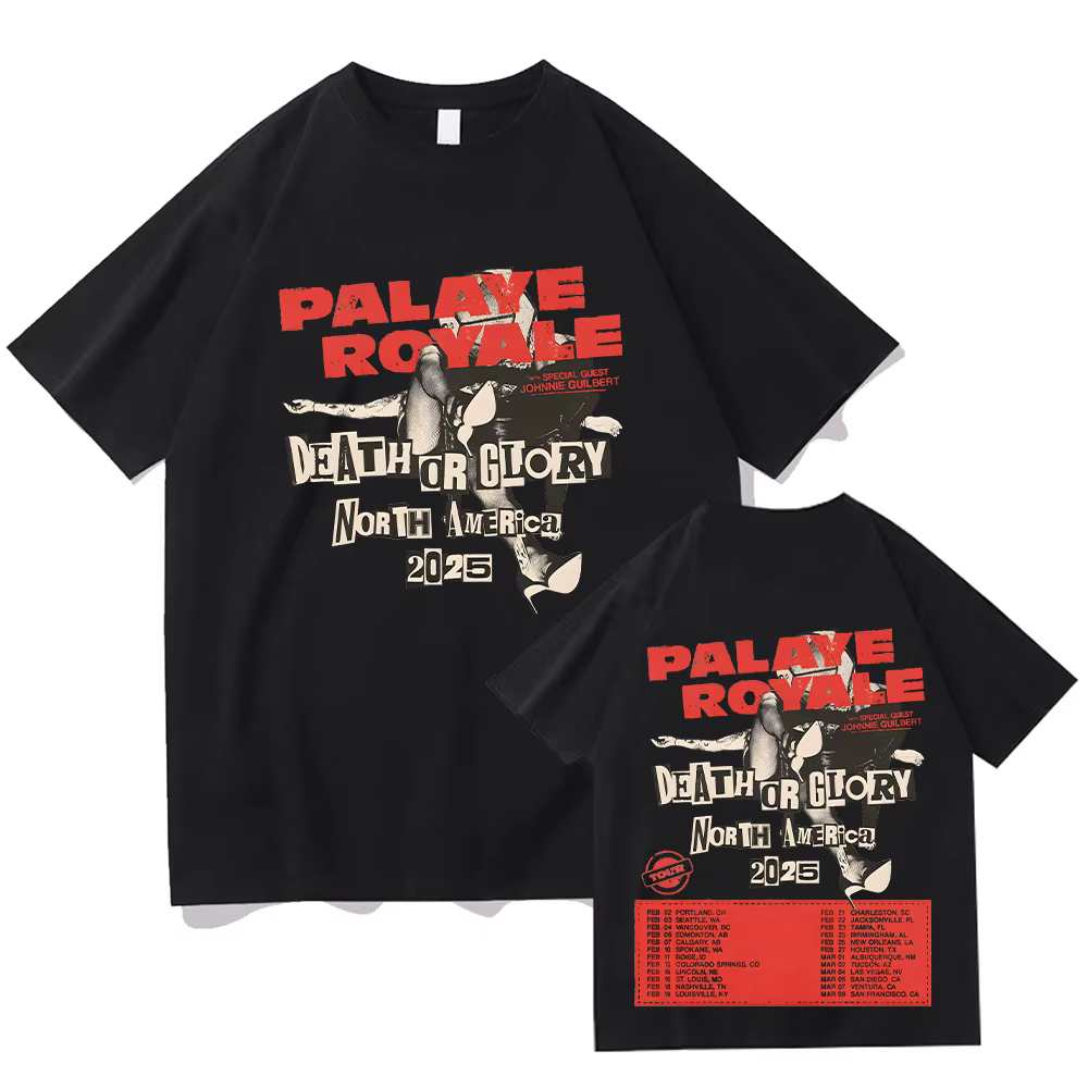 T-shirt Palaye Royale unisexe, vêtements en coton, Death or Glory World Tour, tendance Y-Retro, 2025