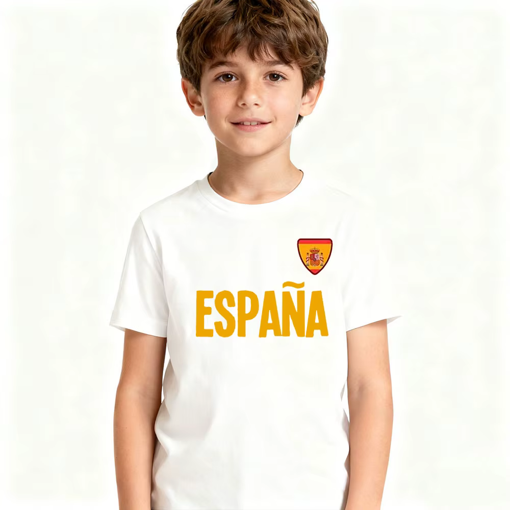 T-shirt ESPANA, vêtements décontractés pour la vie quotidienne des enfants espagnols, col rond, T-sh
