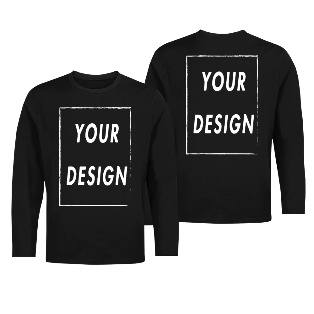 Chemise à manches longues personnalisée taille ue 100% coton faites votre conception Logo texte cade