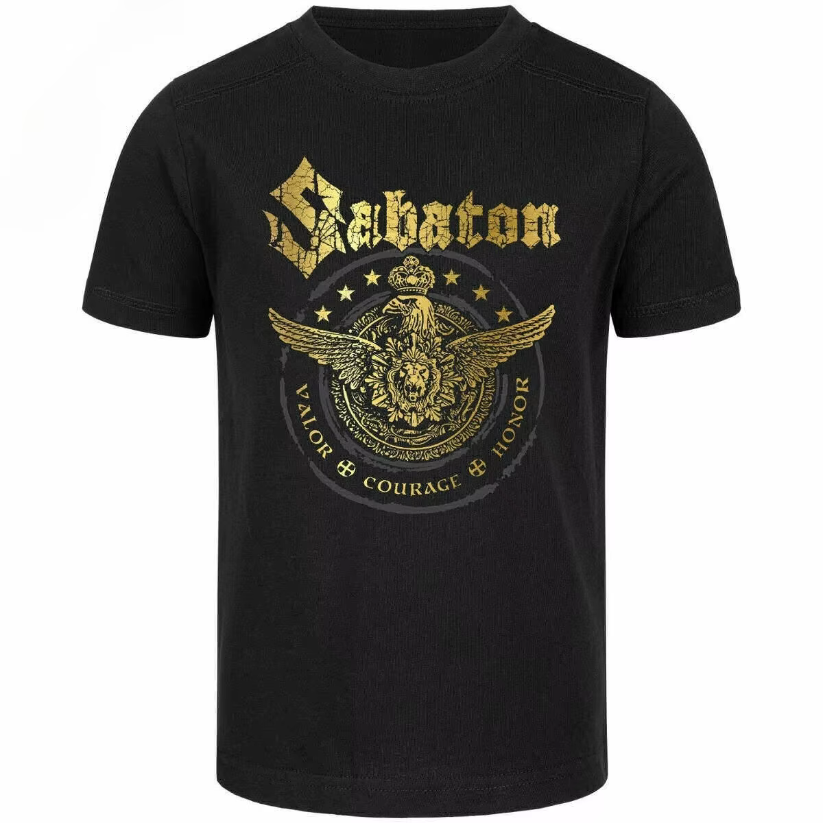 T-shirt graphique Sabaton Band Minimal White Gothic Circle Vine Crest Logo, classique du groupe suéd