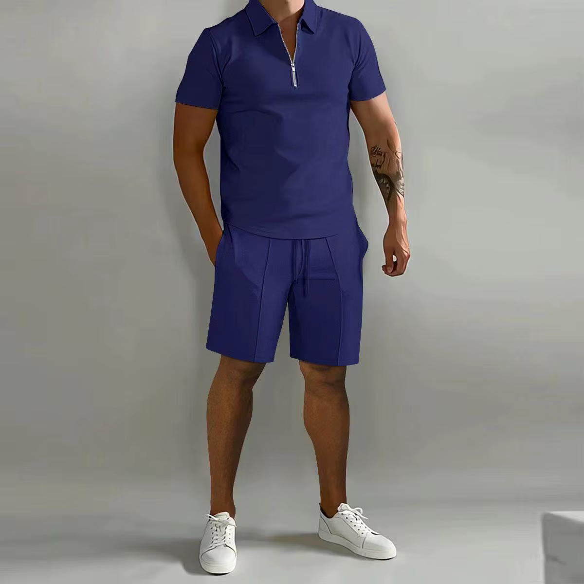 Ensemble polo décontracté léger à manches courtes pour homme, avec short sportif tendance pour la sa