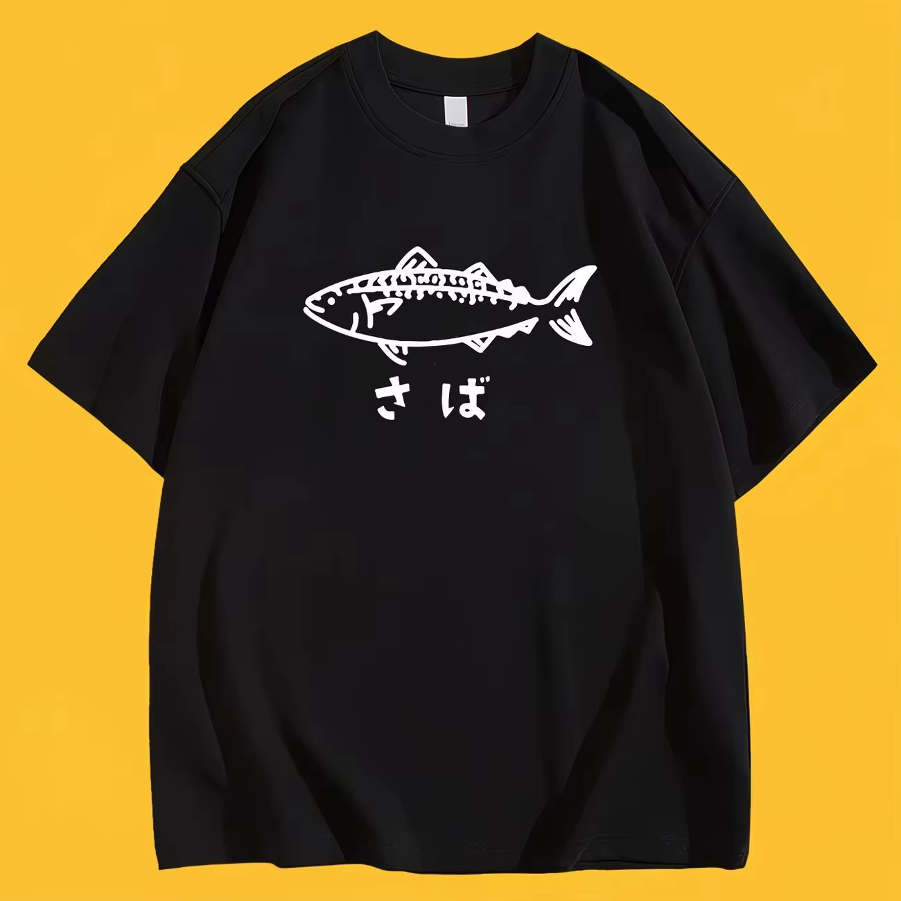 T-shirt japonais Saba Mackerel Fish pour femmes et hommes, minimaliste, Hirajuku, Streetwear, t-shir