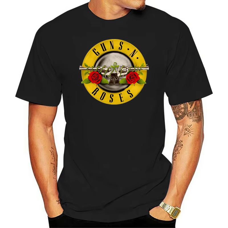 T-Shirt homme hauts hommes coton T-Shirt été T-Shirt Guns N Roses balle Logo noir hommes graphique