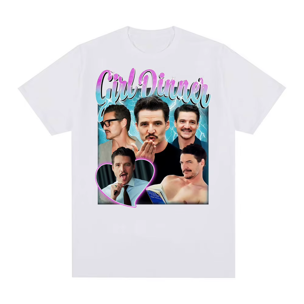 2025-26 vente chaude Pedro Pascal fille dîner T-shirt Cush Meme drôle esthétique graphique T-shirt s