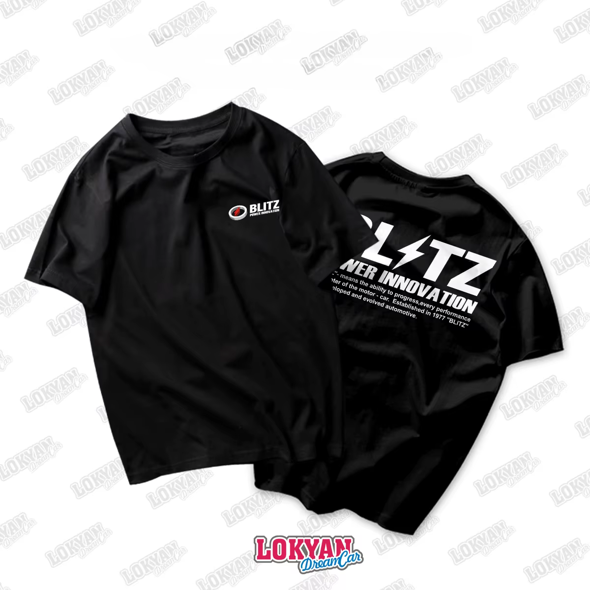 T-shirt JDM à manches courtes BLITZ, imprimé de la marque classique de voitures modifiées, motif mot