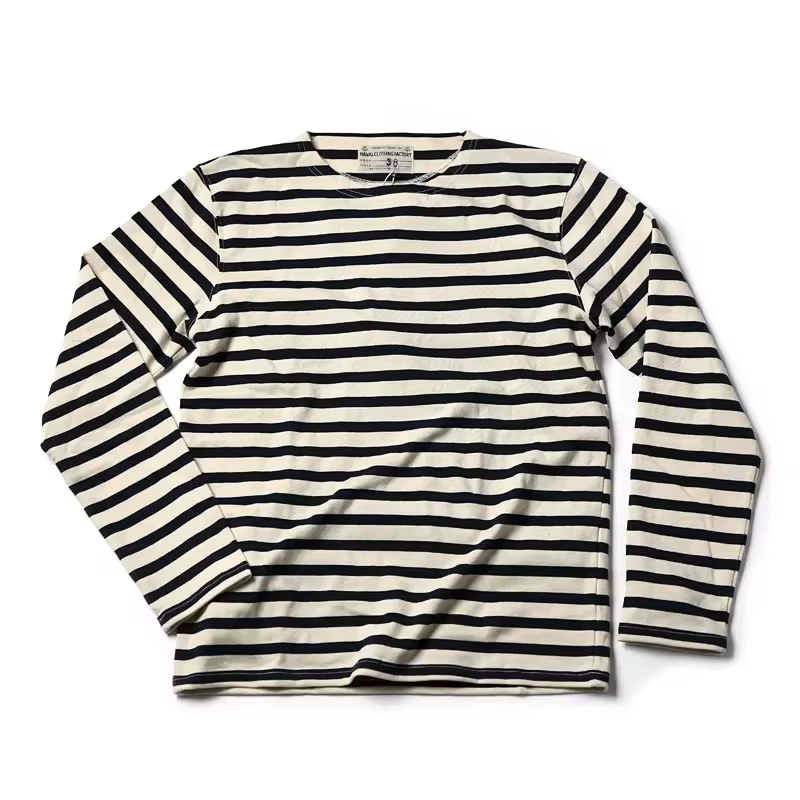 Bronson Sailor's Chemise rayée Vintage Mode Breton Col bateau T-shirt à manches longues
