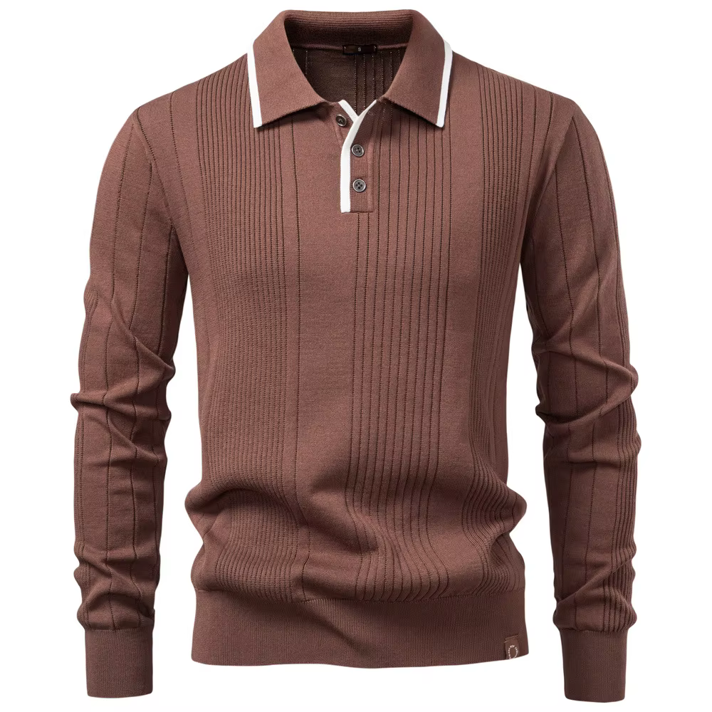Nouveau Revers hommes pull Polo demi fermeture éclair haute qualité couleur bloquant tricoté pull