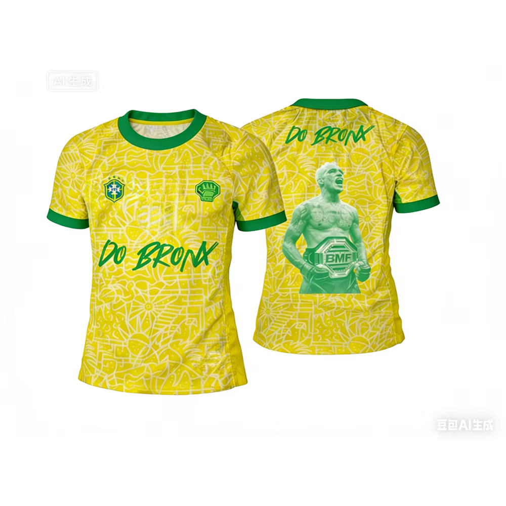 T-shirt de sport BMF pour homme, modèle Charles Oliveira Brazilian Son, coupe oversize, respirant, s