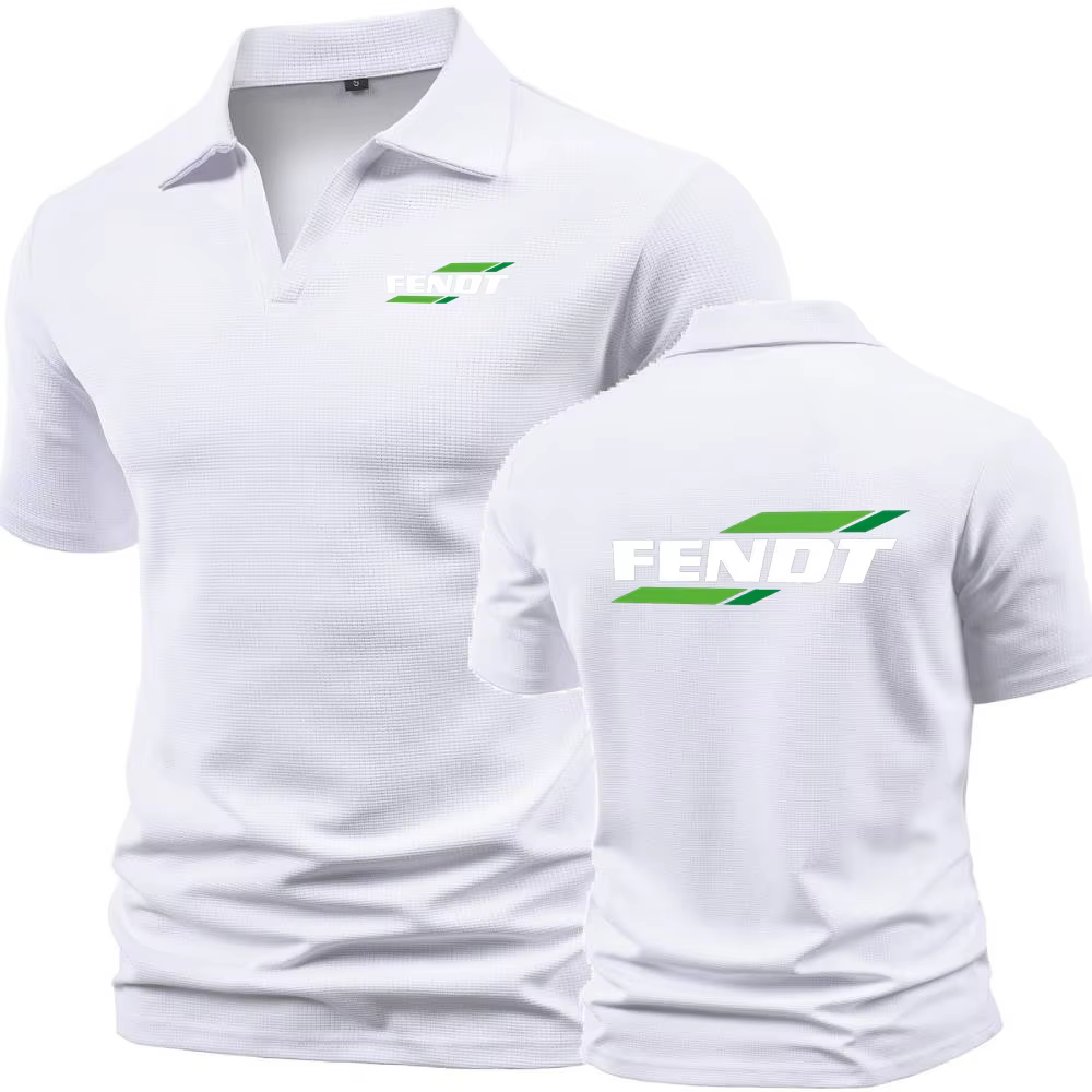 Nouveau Polo tracteur FENDT hommes t-shirt revers Henley chemises course sport entraînement à manche