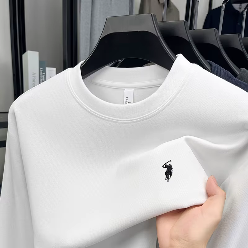 T-shirt à manches longues à col rond élégant et luxueux, un sweat-shirt ample raffiné de la marque P