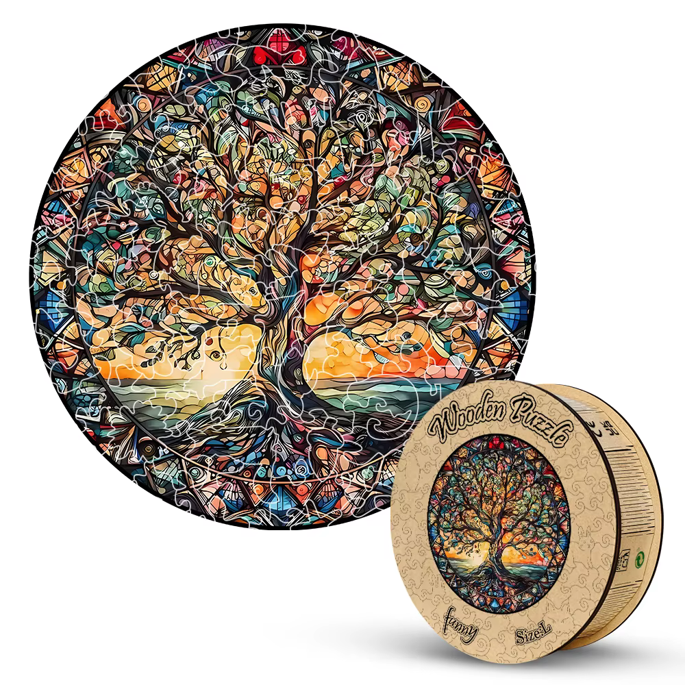 Puzzle en bois arbre de vie pour adultes et adolescents – Puzzle 3D en forme d'animal unique, cadeau