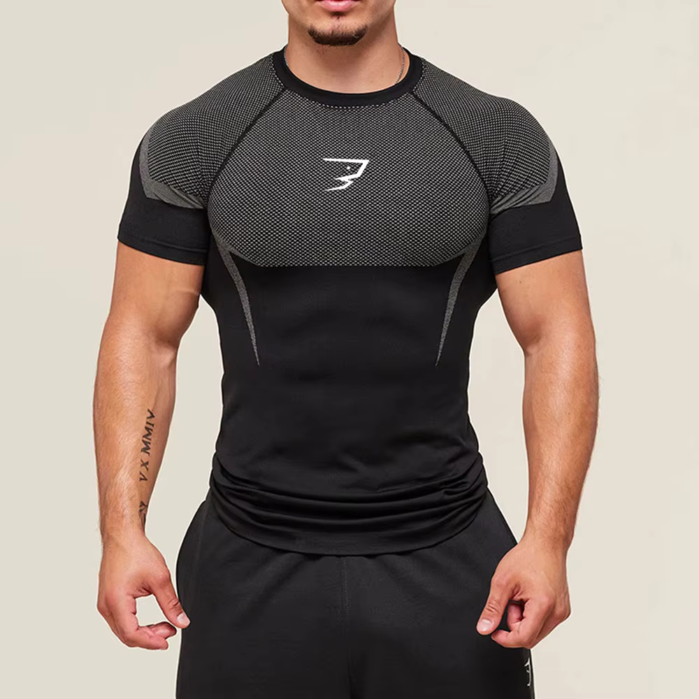 Nouveaux T-shirts de musculation pour hommes, chemise ajustée, respirante, à séchage rapide, vêtemen