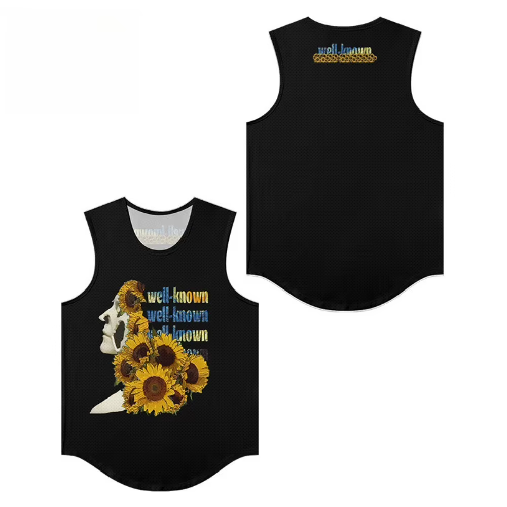 Crâne Muscle Blossom Floral Hommes Débardeur Gilet Respirant Été Beachwear Lâche Tendance Rue Mode S