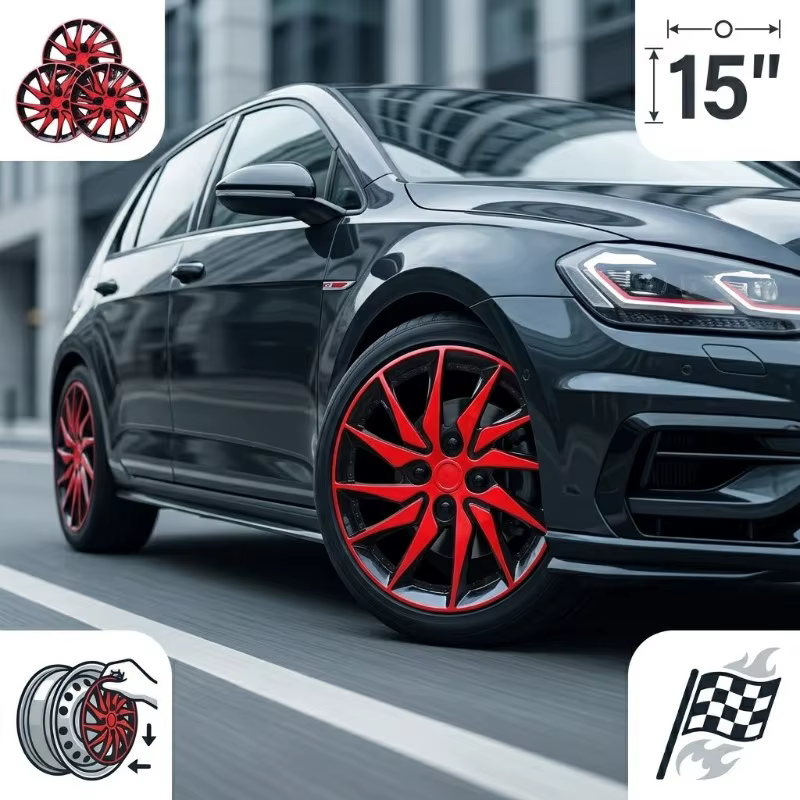 4 pièces de 15 pouces, enjoliveurs de roue universels pour voiture, style sportif, enjoliveurs de ro