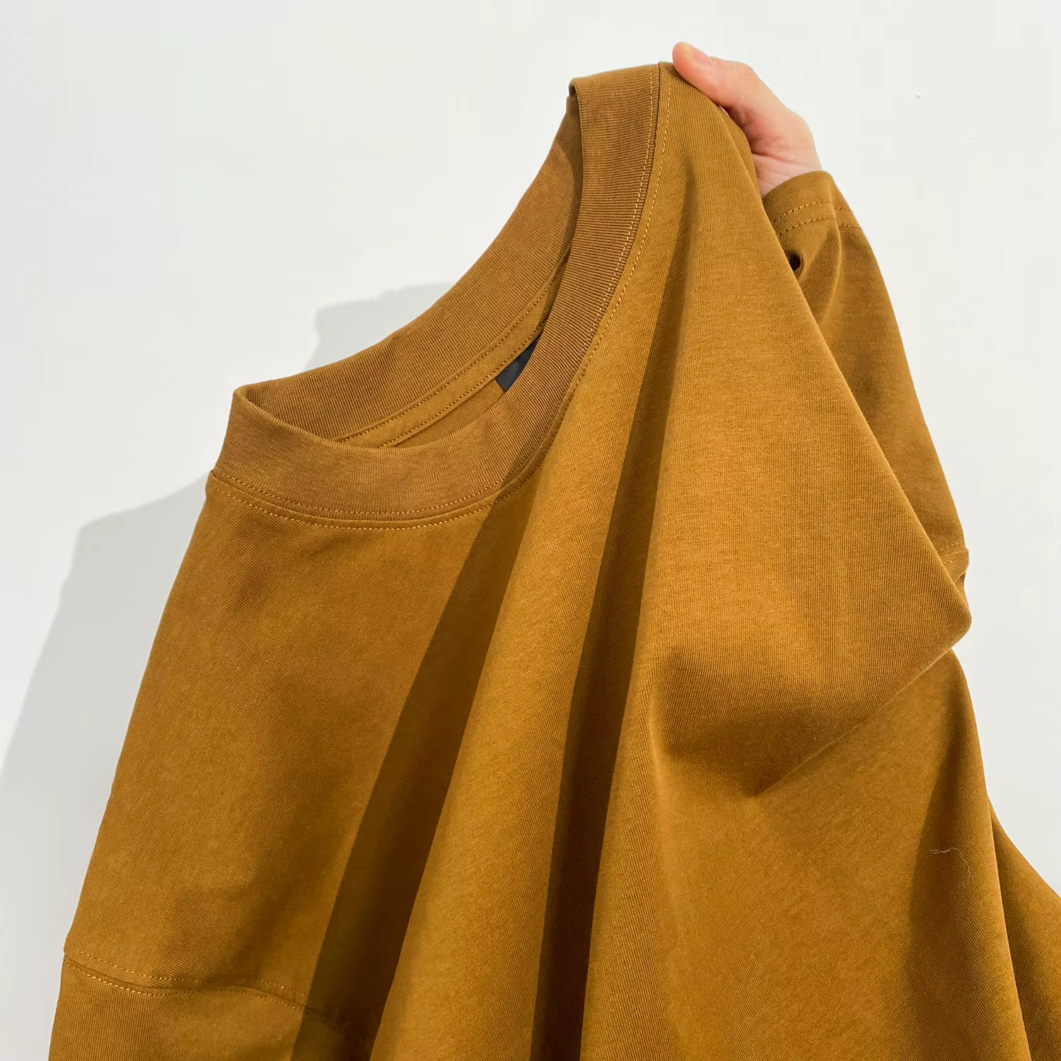 T-shirt à manches courtes pour homme, pur coton, trois broches, épais, poids élevé, solide, 120 fils