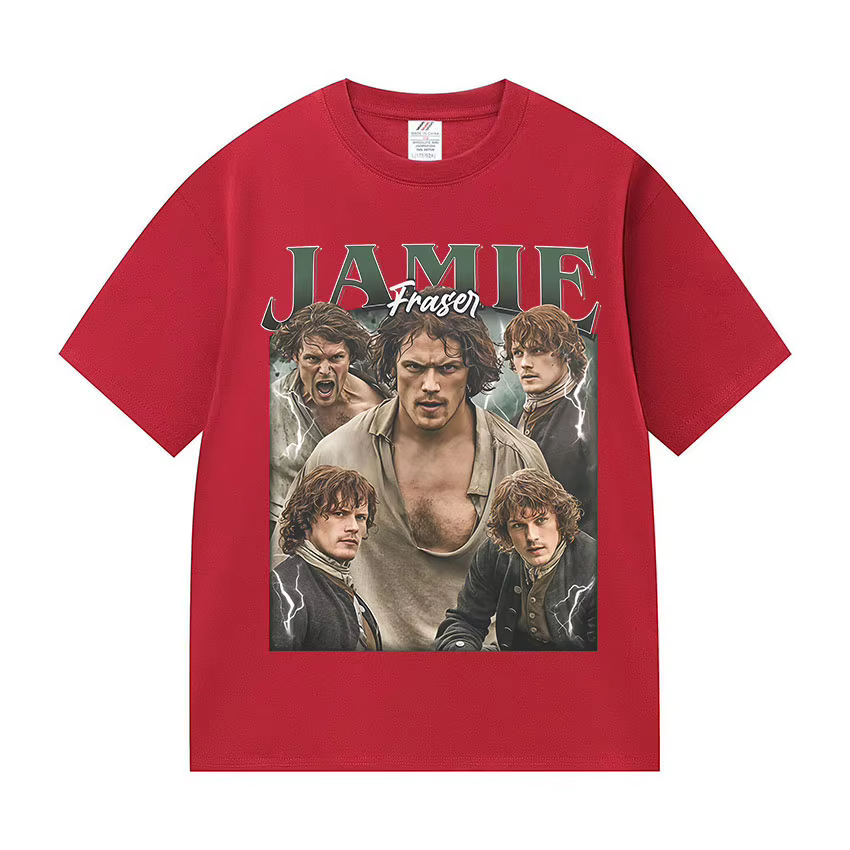 Série télévisée classique Jamie Fraser T-Shirts graphiques mode homme gothique surdimensionné T-shir