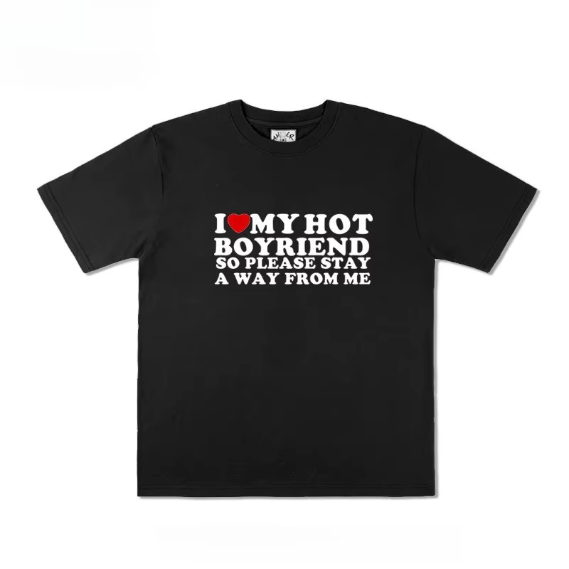 T-shirt à manches courtes pour hommes et femmes, avec impression « JE T'AIME, MON AMIE, MON AMI » –