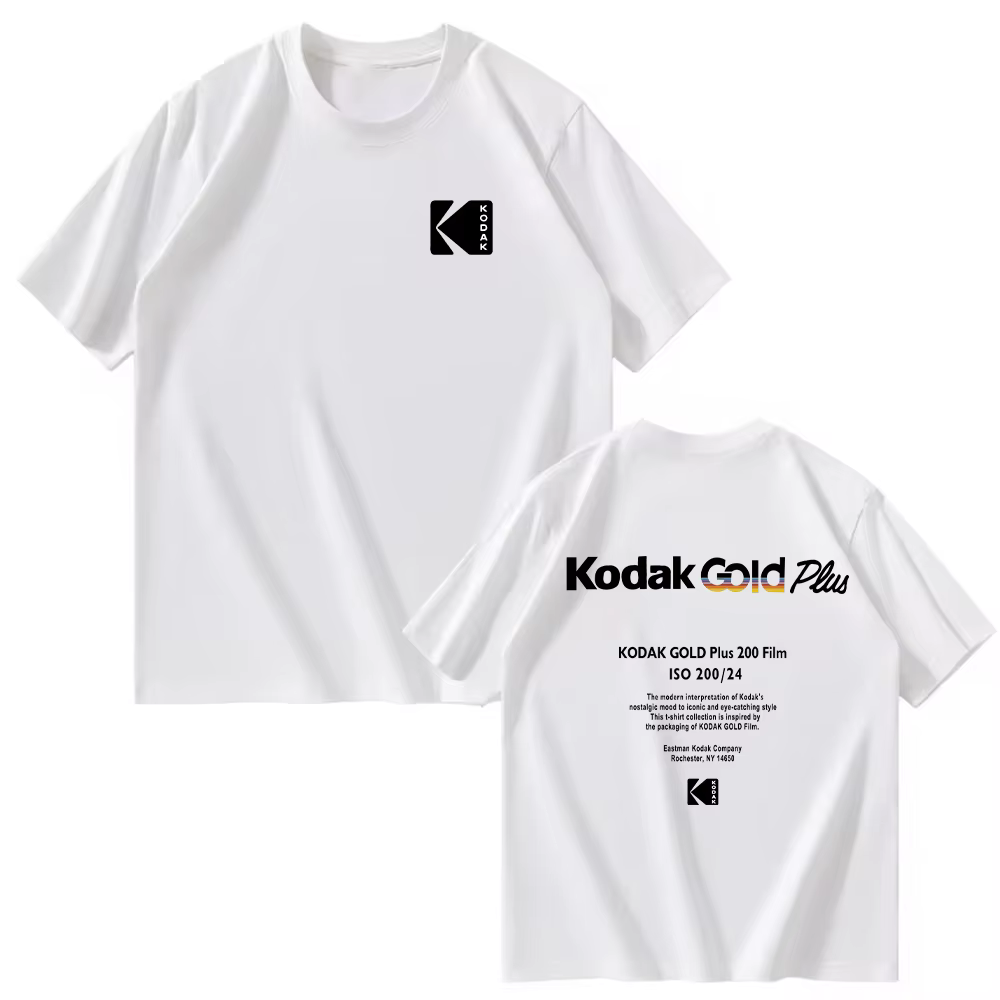 T-shirt Homme 2026 Kodak – Nouvelle Collection Été – Style Rétro Simple Imprimé – 100% Coton – Décon