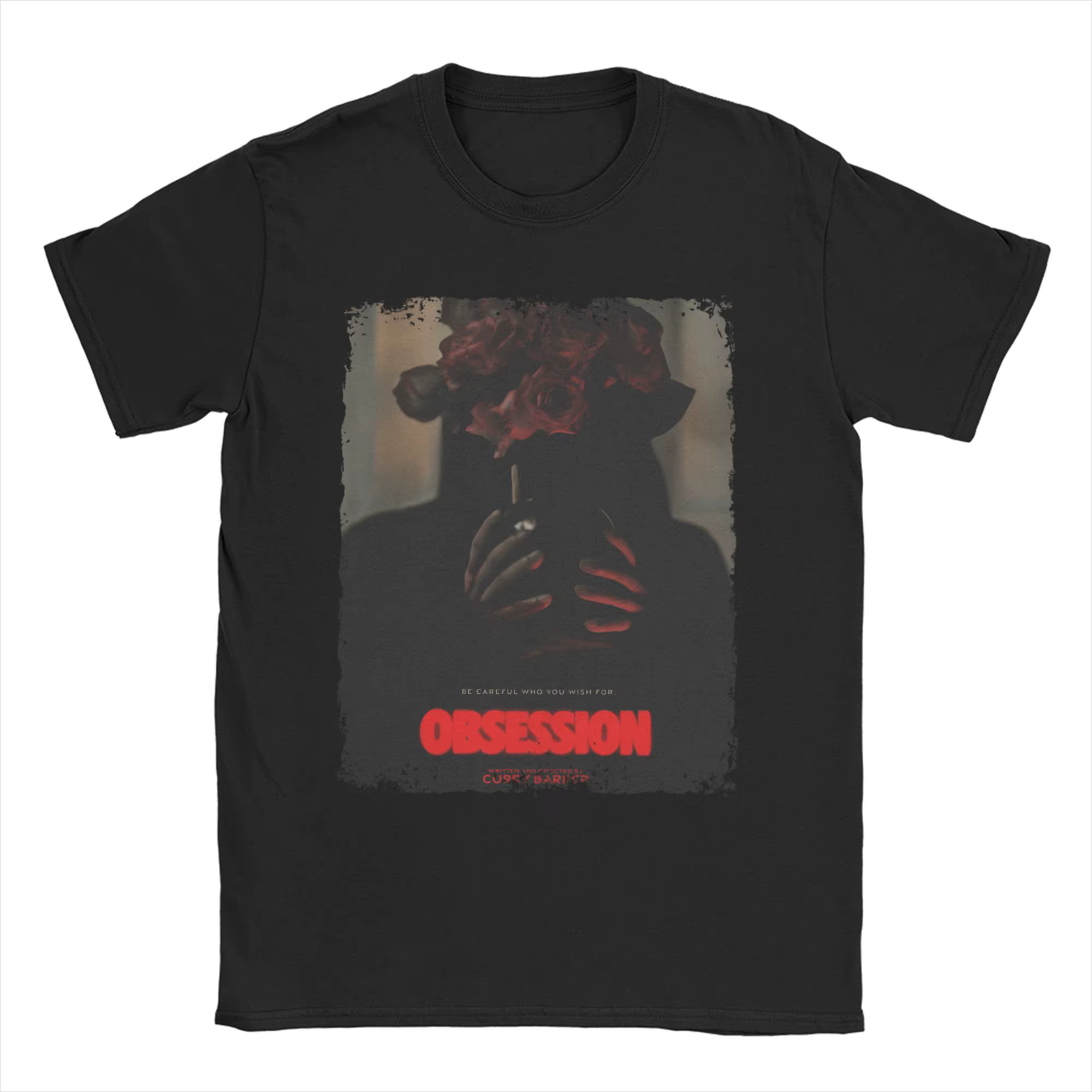 T-Shirt à manches courtes pour hommes et femmes, col rond, en pur coton, à thème film Funny Obsessio