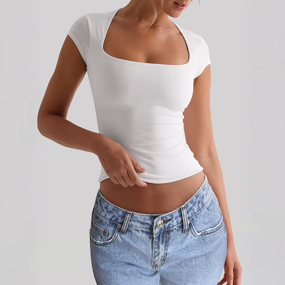 T-shirt de sport extensible et ajusté pour femmes, été 2026