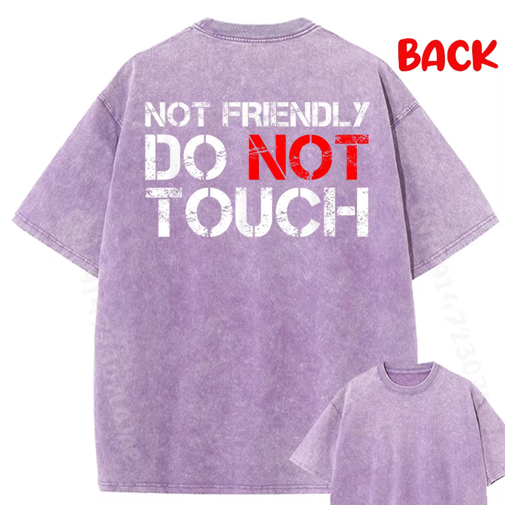 T-shirt graphique avec citation sarcaste et drôle « Not Friendly Do Not Touch », pour hommes, décont