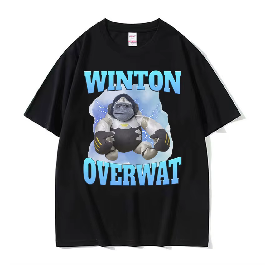 Winton Overwat Meme Funny Gaming T-shirt pour hommes, t-shirts décontractés de haute qualité, surdim