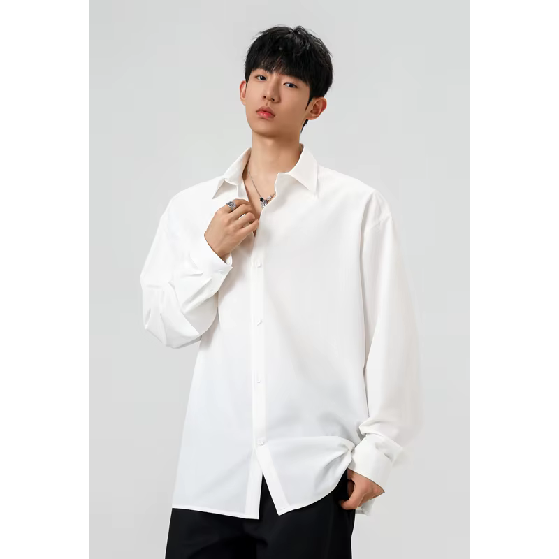 Chemises pour hommes, vêtements pour hommes, chemise grande taille, design simple, manches longues, 
