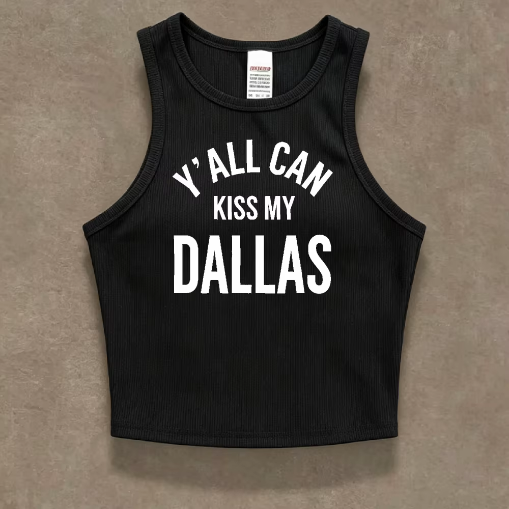 Débardeur court côtelé EH Dallas, motif joueur de football norvégien, humoristique et tendance, sans