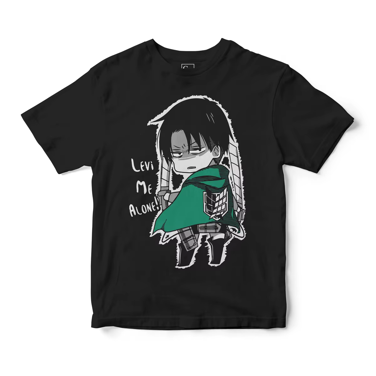 T-shirt Levi L'Attaque des Titans pour homme, noir, en coton, à manches courtes, motif anime, décont