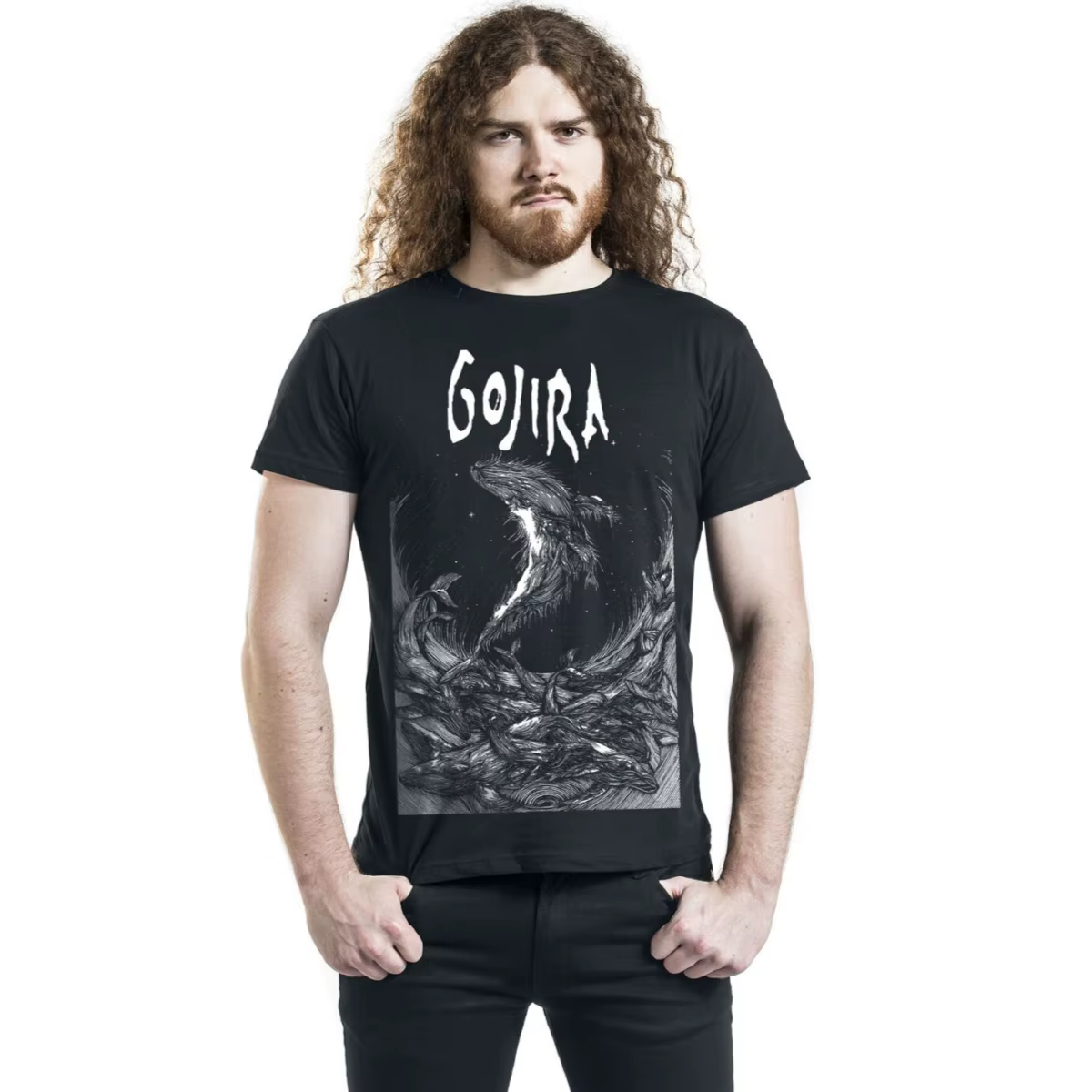T-shirt en coton graphique Gojira unisexe, manches courtes, marque de mode, tee-shirt de luxe décont