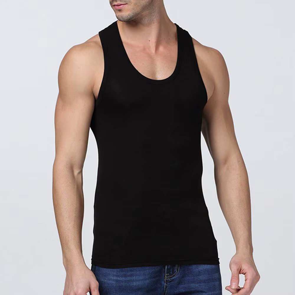 100% pur coton blanc gris noir hommes débardeurs été grande taille Singlets Fitness hommes gilet déc