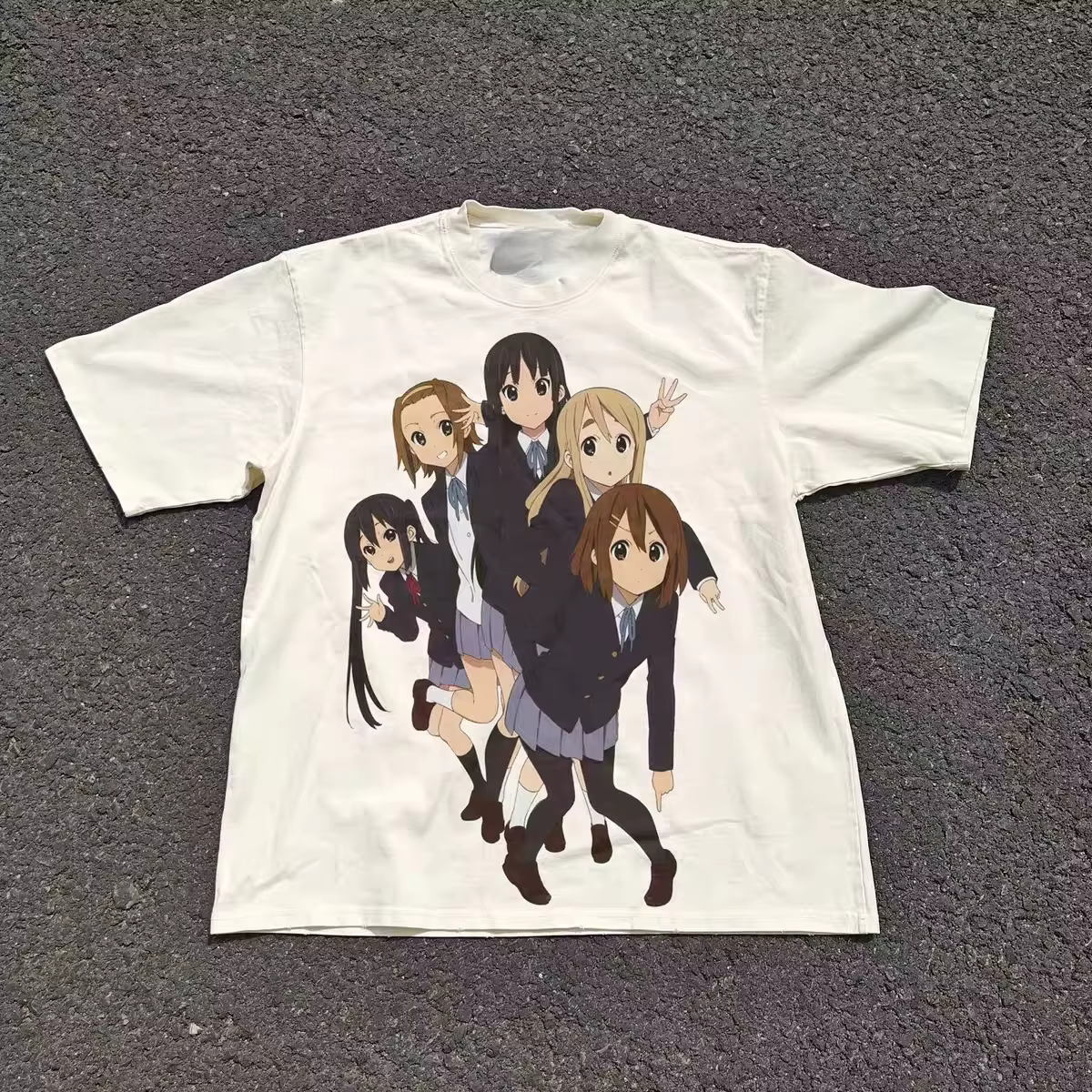 2026 K-ON! T-shirt Anime Ho-kago Tea Time Group pour hommes et femmes, Vintage, surdimensionné, Stre