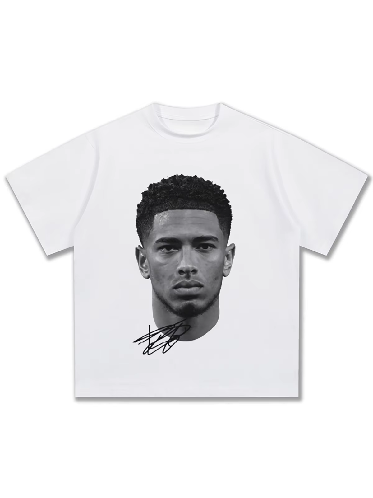 T-shirt pour homme avec impression de la figure de Bellingham, haut décontracté à col rond et manche