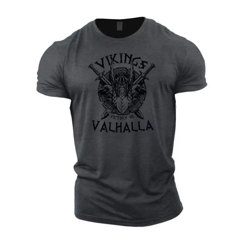 T-shirt col rond pour hommes, respirant et confortable, à la mode, pour entraînement musculaire, let