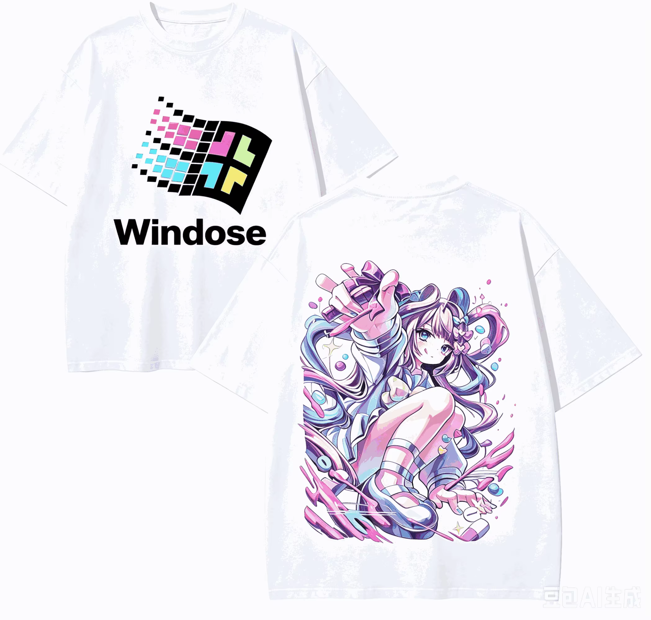 T-shirt Needy Streamer Overload pour amoureux de l'anime, en coton Harajuku, nouveau modèle, mode ré