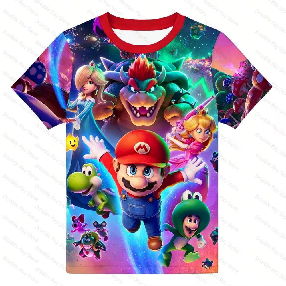 T-shirt imprimé 3D Mario de style japonais pour enfants et adultes, plusieurs designs disponibles, h